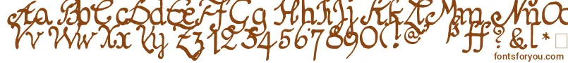 More about Schnitger1680Regular Font Schnitger1680Regular Font – Brown Fonts on White Background
