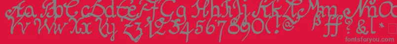 Schnitger1680Regular Font – Gray Fonts on Red Background