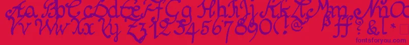 Schnitger1680Regularフォントについての詳細 フォントSchnitger1680Regular – 赤い背景に紫のフォント