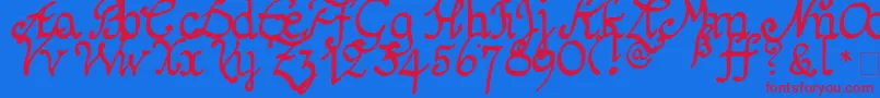 En savoir plus sur la police Schnitger1680Regular Police Schnitger1680Regular – polices rouges sur fond bleu
