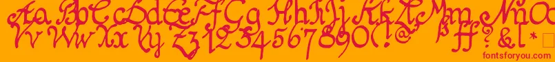 Schnitger1680Regular Font – Red Fonts on Orange Background