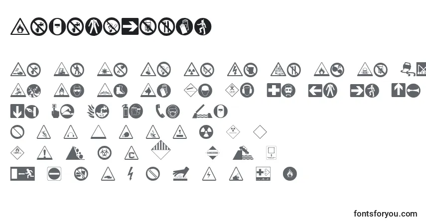 Czcionka HazardSigns – alfabet, cyfry, specjalne znaki