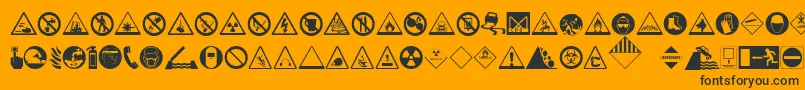 fuente HazardSigns – Fuentes Negras Sobre Fondo Naranja