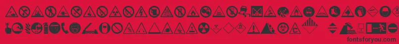 HazardSigns Font – Black Fonts on Red Background