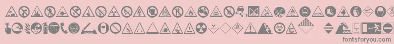 HazardSigns Font – Gray Fonts on Pink Background