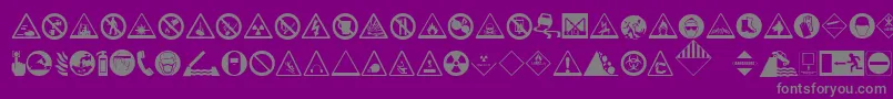 HazardSigns-Schriftart – Graue Schriften auf violettem Hintergrund