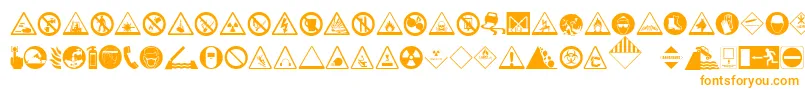 HazardSigns Font – Orange Fonts on White Background