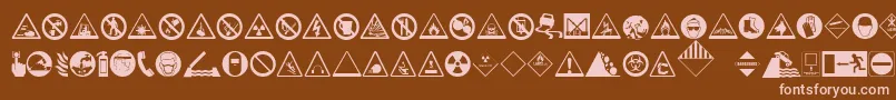 HazardSigns Font – Pink Fonts on Brown Background