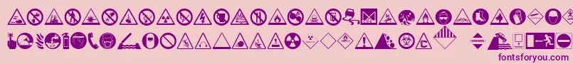 HazardSigns-Schriftart – Violette Schriften auf rosa Hintergrund