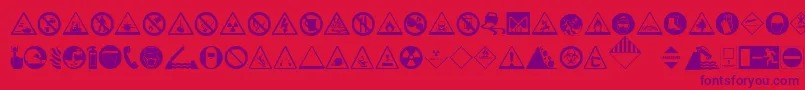 HazardSigns Font – Purple Fonts on Red Background