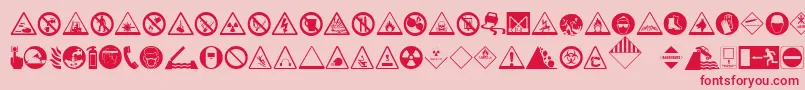 HazardSigns Font – Red Fonts on Pink Background