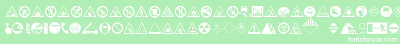 HazardSigns Font – White Fonts on Green Background