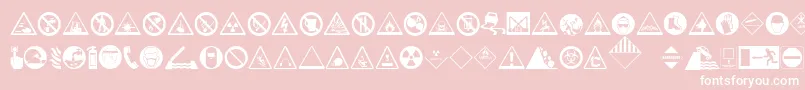 HazardSigns-Schriftart – Weiße Schriften auf rosa Hintergrund