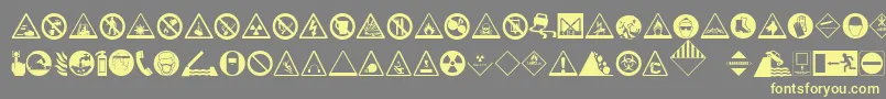 HazardSigns Font – Yellow Fonts on Gray Background