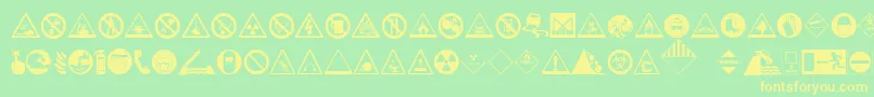 HazardSigns Font – Yellow Fonts on Green Background