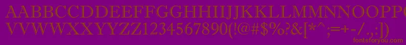 AAntiquetitulgr-Schriftart – Braune Schriften auf violettem Hintergrund