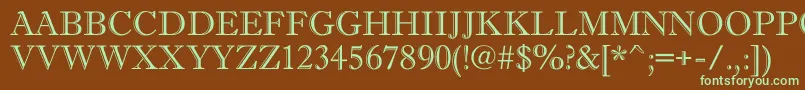 AAntiquetitulgr Font – Green Fonts on Brown Background