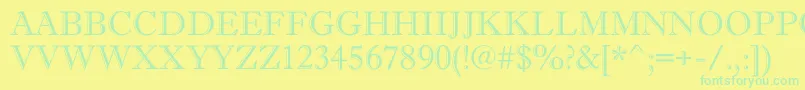 AAntiquetitulgr Font – Green Fonts on Yellow Background