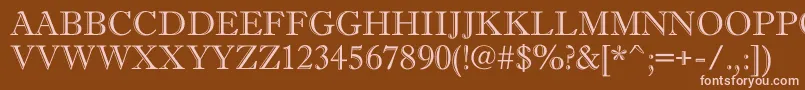 AAntiquetitulgr-Schriftart – Rosa Schriften auf braunem Hintergrund