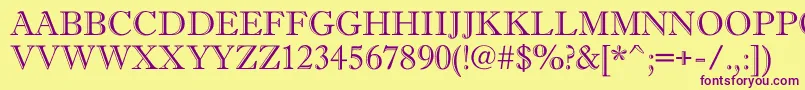 AAntiquetitulgr-Schriftart – Violette Schriften auf gelbem Hintergrund