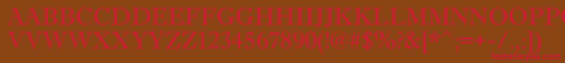 AAntiquetitulgr-Schriftart – Rote Schriften auf braunem Hintergrund