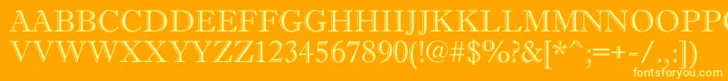 フォントAAntiquetitulgr – オレンジの背景に黄色の文字