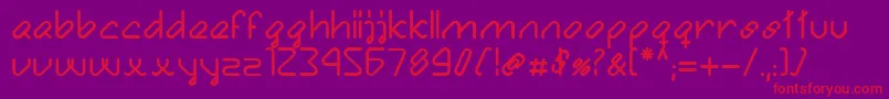 BuleBold-Schriftart – Rote Schriften auf violettem Hintergrund