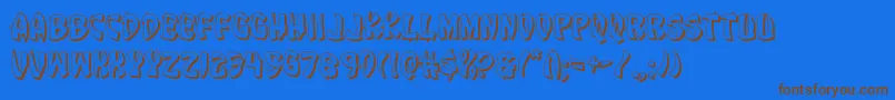 Eggroll3D Font – Brown Fonts on Blue Background