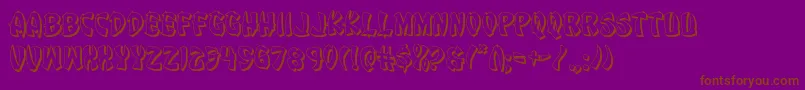 Eggroll3D-Schriftart – Braune Schriften auf violettem Hintergrund