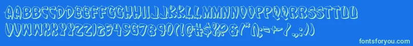 Eggroll3D Font – Green Fonts on Blue Background