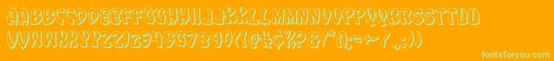 Eggroll3D Font – Green Fonts on Orange Background