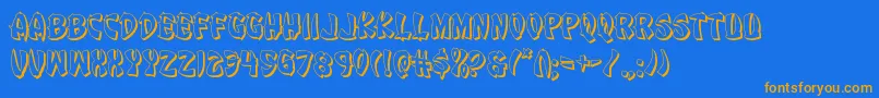 Eggroll3D Font – Orange Fonts on Blue Background