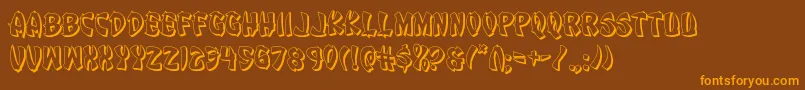 Eggroll3D Font – Orange Fonts on Brown Background