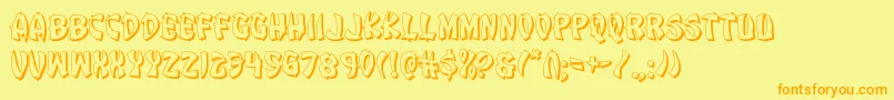 Eggroll3D Font – Orange Fonts on Yellow Background