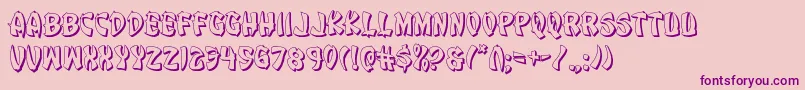 Eggroll3D Font – Purple Fonts on Pink Background