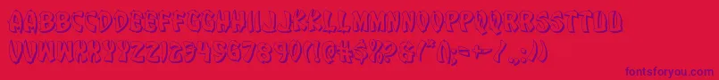 Eggroll3D Font – Purple Fonts on Red Background