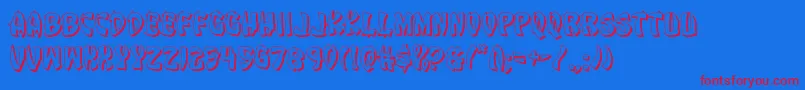 Eggroll3D Font – Red Fonts on Blue Background