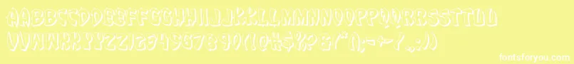 Eggroll3D Font – White Fonts on Yellow Background