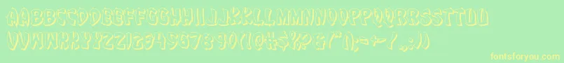 Eggroll3D Font – Yellow Fonts on Green Background