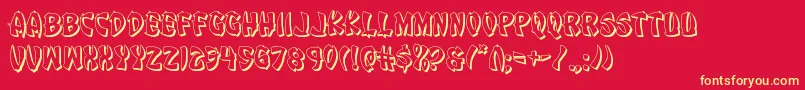 Eggroll3D Font – Yellow Fonts on Red Background