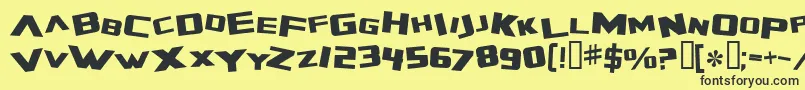 ZeroGravityExtended Font – Black Fonts on Yellow Background