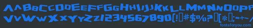 ZeroGravityExtended-Schriftart – Blaue Schriften auf schwarzem Hintergrund