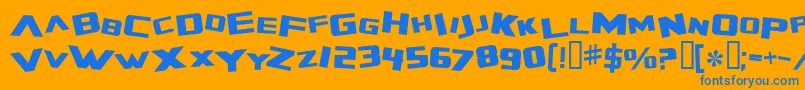 Шрифт ZeroGravityExtended – синие шрифты на оранжевом фоне