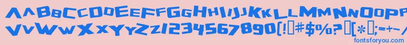 ZeroGravityExtended-Schriftart – Blaue Schriften auf rosa Hintergrund