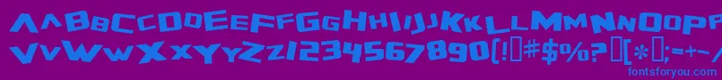 Шрифт ZeroGravityExtended – синие шрифты на фиолетовом фоне