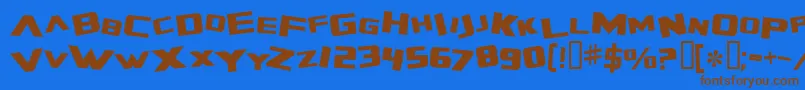 ZeroGravityExtended-Schriftart – Braune Schriften auf blauem Hintergrund