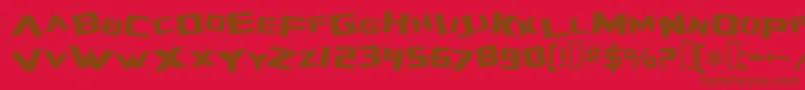 ZeroGravityExtended-fontti – ruskeat fontit punaisella taustalla