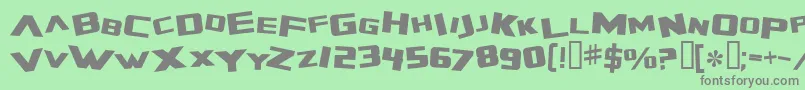 ZeroGravityExtended-fontti – harmaat kirjasimet vihreällä taustalla