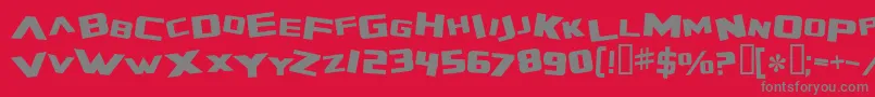 ZeroGravityExtended-fontti – harmaat kirjasimet punaisella taustalla