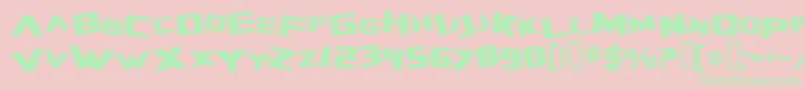 ZeroGravityExtended-fontti – vihreät fontit vaaleanpunaisella taustalla